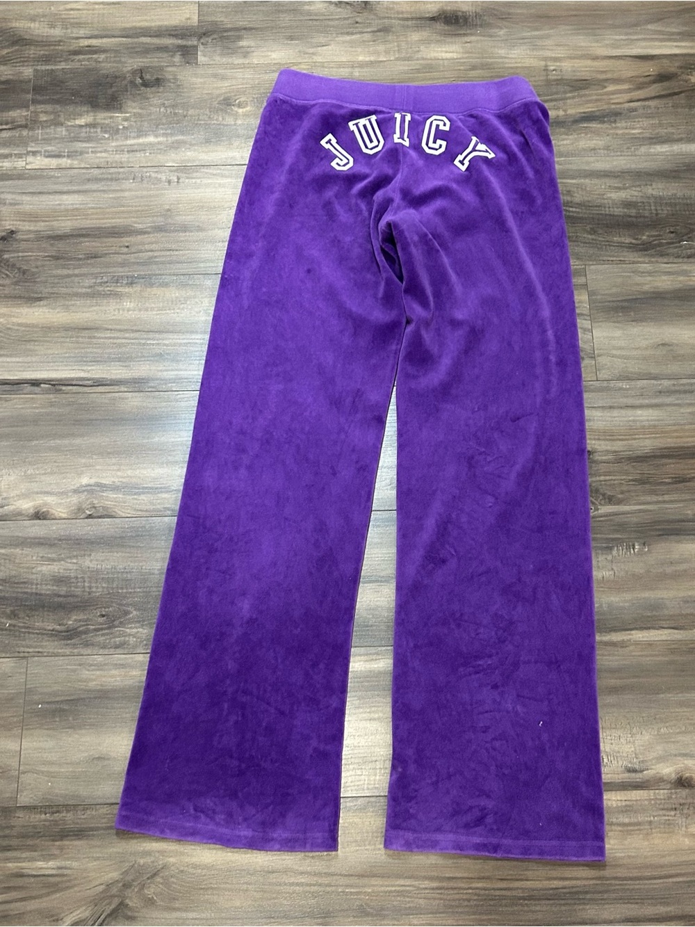 Juicy Couture Purple Velour Wide-Leg  Pants With Butt Print Logo - Picture 2 of 7
